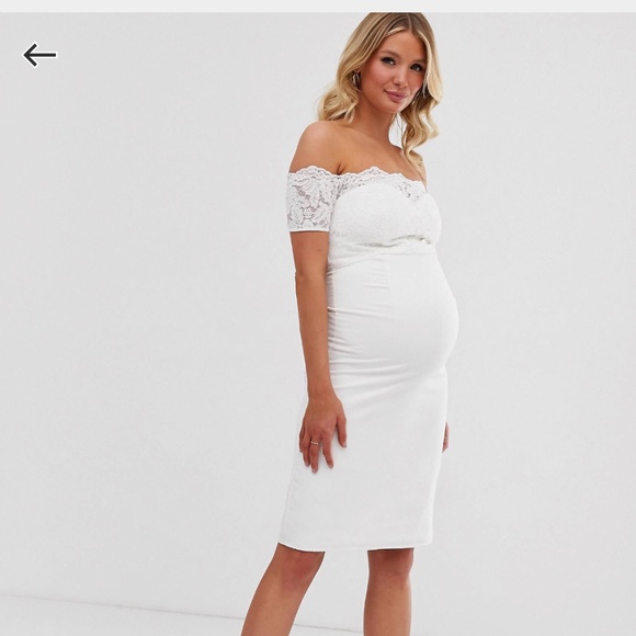 White maternity dress US 12 - Picture 3 of 3